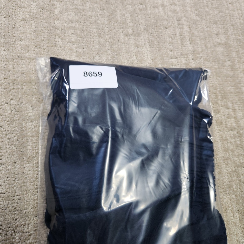 Halara Pants Women Medium High Waisted Barrel Leg Pleated Trouser Navy Blue NEW - Picture 11 of 11